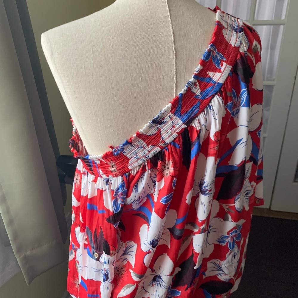 JENNIFER LOPEZ FLORAL OFF SHOULDER LONG SLEEVE TOP - Picture 5 of 12